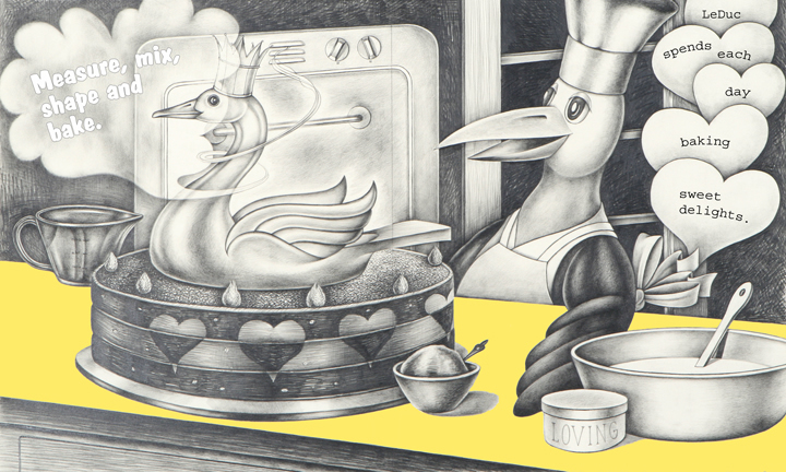 "Le Duc and Delightful: A Love Story with Baking", illustration for a children's story